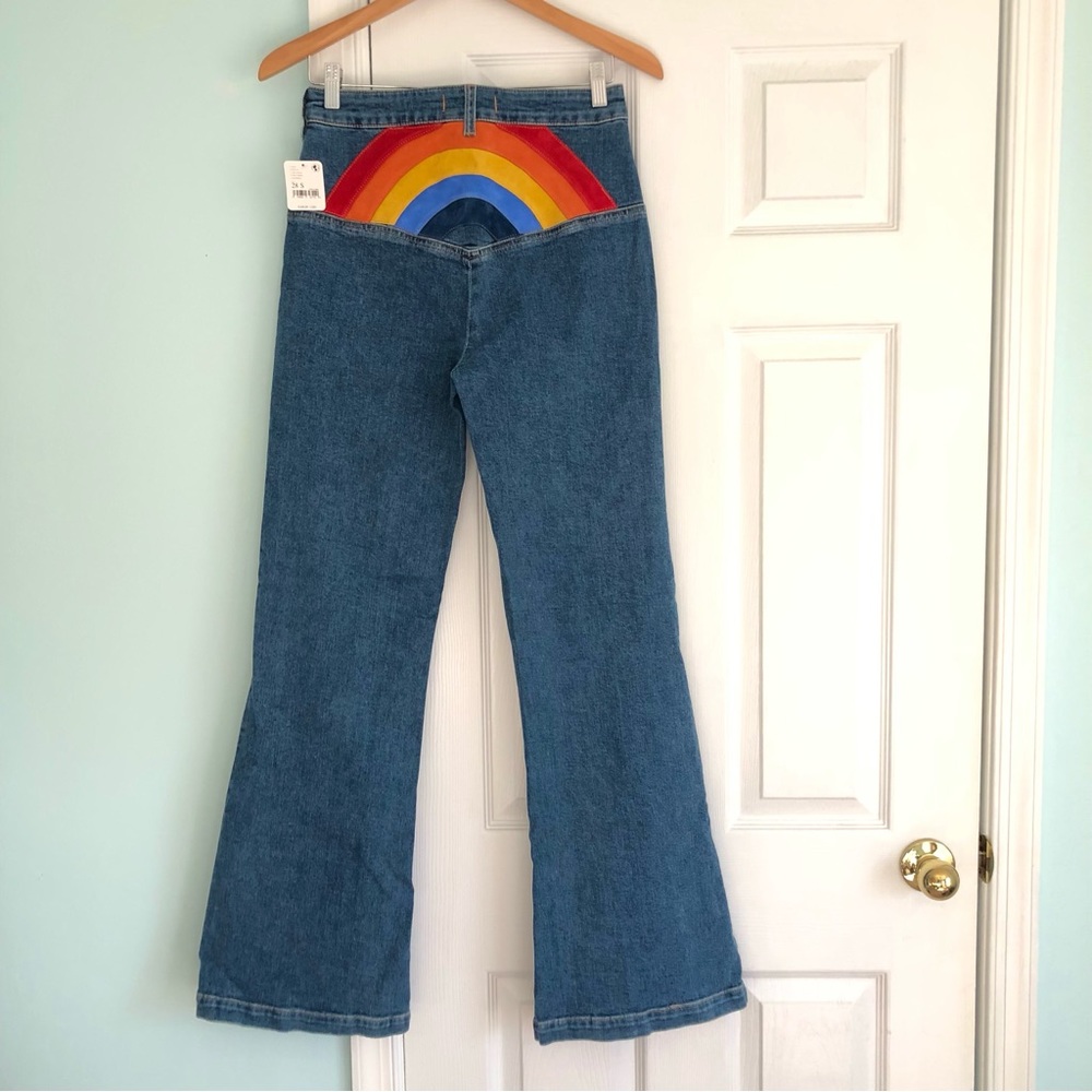 SOLD ON ♏️ NEW Somewhere Over The Rainbow Jeans by Free People - Picture 7 of 10